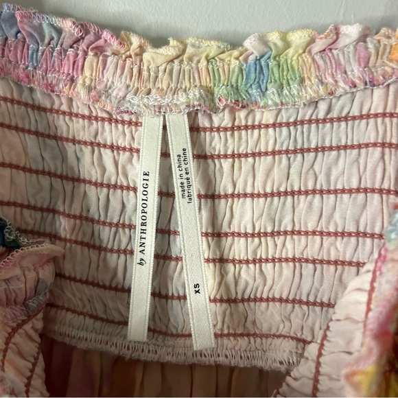 Anthropologie Zinnia Colorful Printed Smocked Midi Dress - Picture 6 of 9